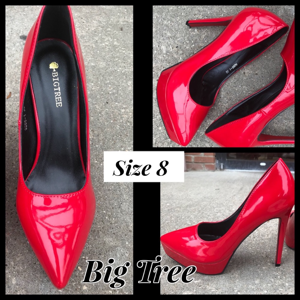 Big Tree Red Patent Leather Stiletto